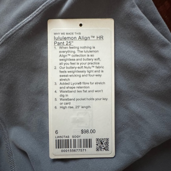 Lululemon Align HR Pant, 25" - Solar Grey - 6 - XLNT - Picture 5 of 8
